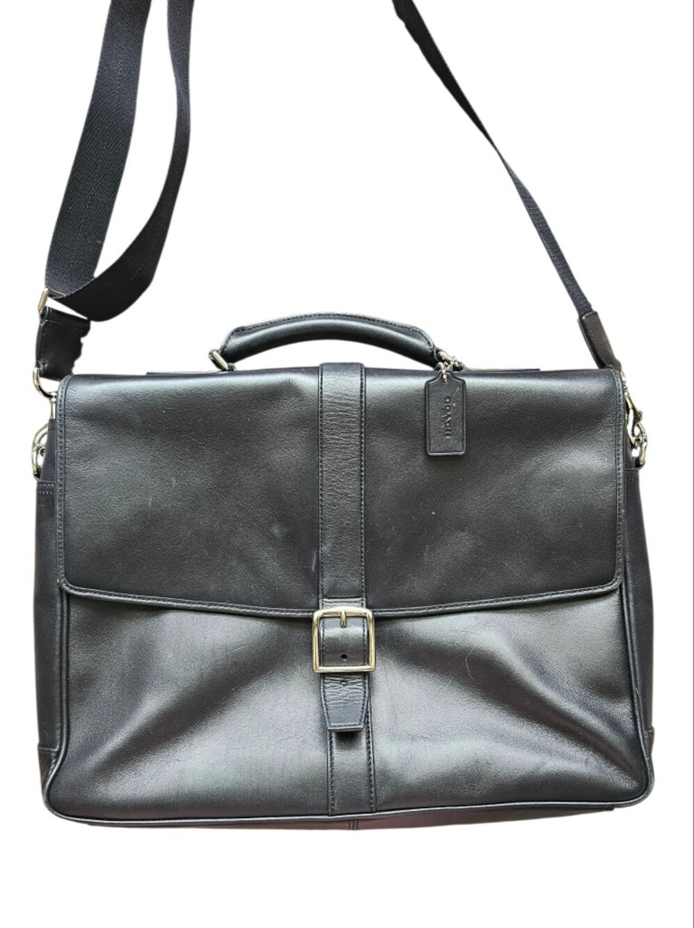 Coach Lexington Flap Business Brief F71073 Black Leather Laptop Bag - Picture 2 of 11